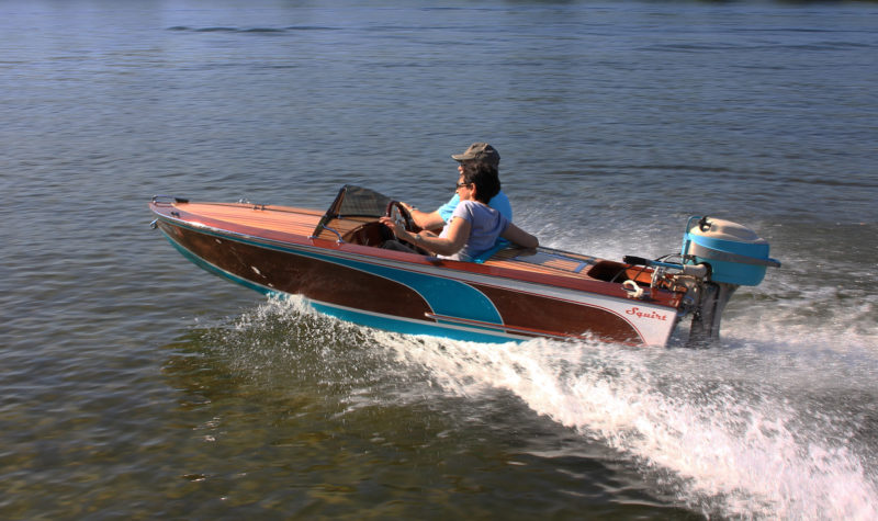 With a second person aboard, the 11' Squirt loses only a few miles per hour.