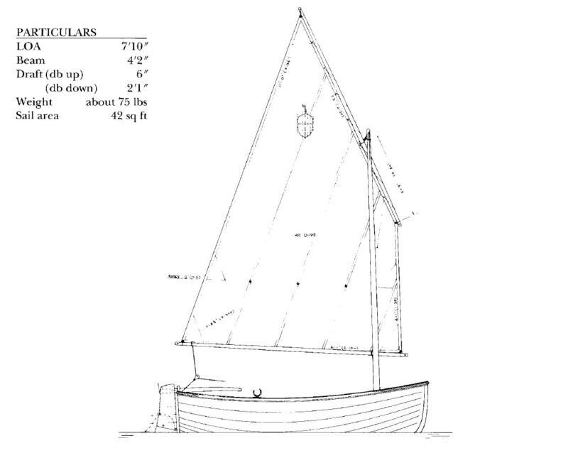 Line drawing and particulars for an Acorn tender.