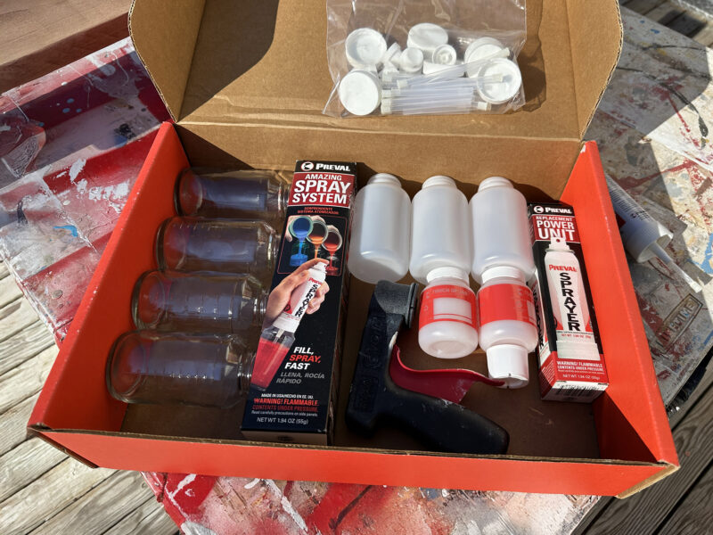 Open box showing the Preval Sprayer Valpack
